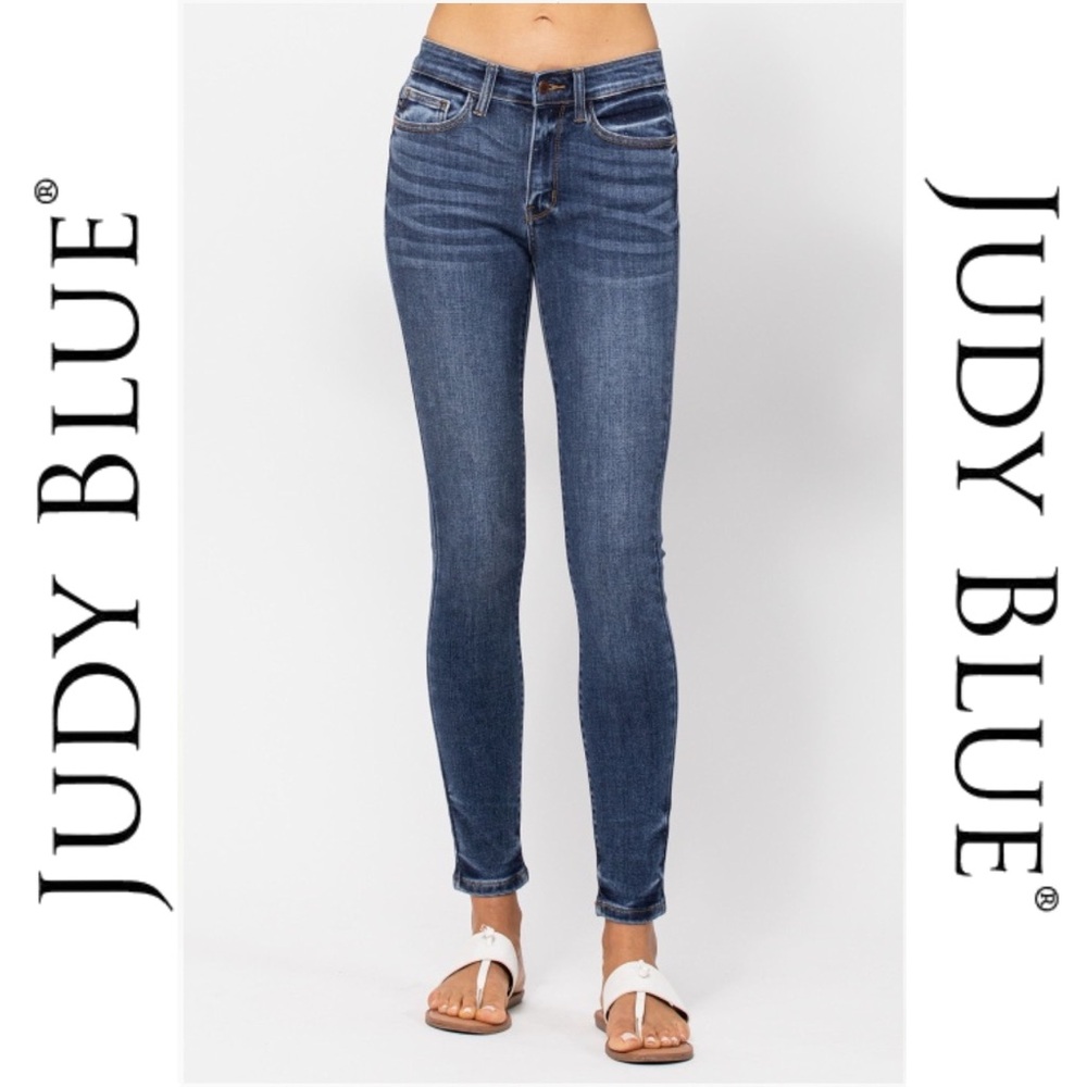 JUDY BLUE | Mid-Rise Hand Sand Skinny Jeans - 82252 / SH5007 (Refresh of 82106)
